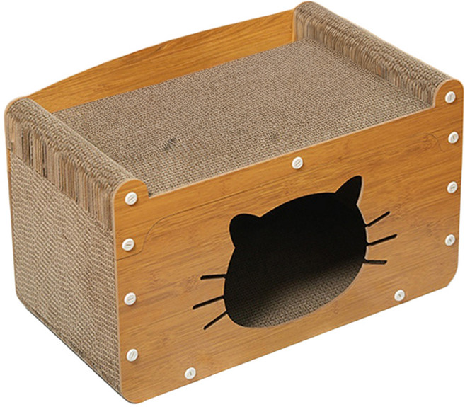 REDPUPPY NEKOYA Coco 貓咪抓板 House型, 1個, 牛皮紙色