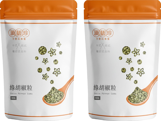 頂膳珍 綠胡椒粒, 40g, 2包