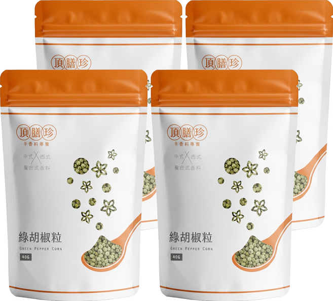 頂膳珍 綠胡椒粒, 40g, 4包