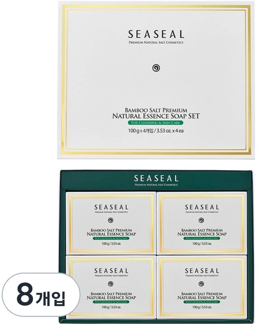 씨실 인산가 밤부솔트 프리미엄 에센스 솝 미용비누, 100g, 8개입 - 쿠팡