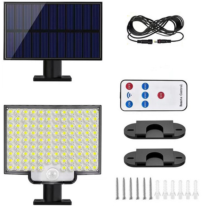 라이프엔 점보106구 패널 분리형 LED 태양광 센서등, 화이트빛