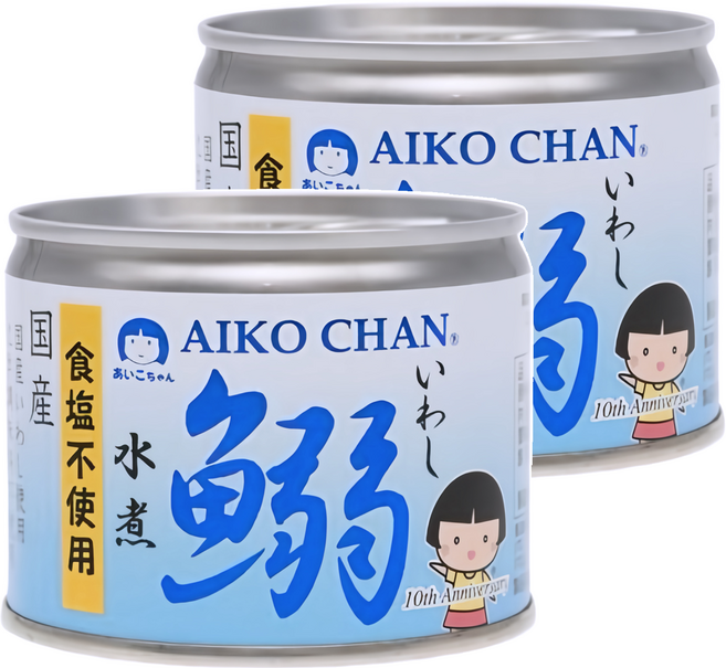 AIKO CHAN 伊藤食品 水煮沙丁魚罐 無鹽, 190g, 2罐