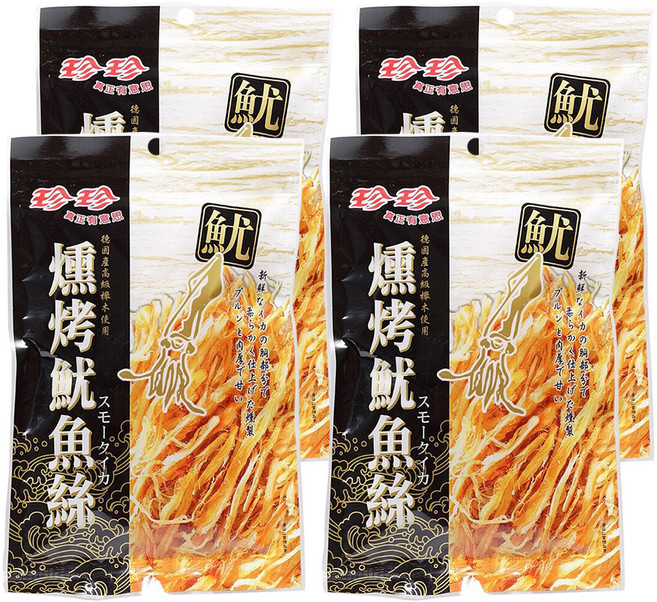 珍珍 燻烤魷魚絲, 75g, 4包