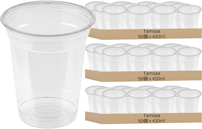 Tamsaa 透明PET冷飲杯 9.2 x 10.7cm, 410ml, 150個, 1個