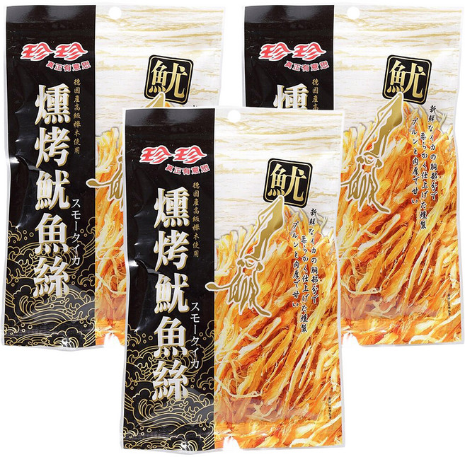 珍珍 燻烤魷魚絲, 75g, 3包