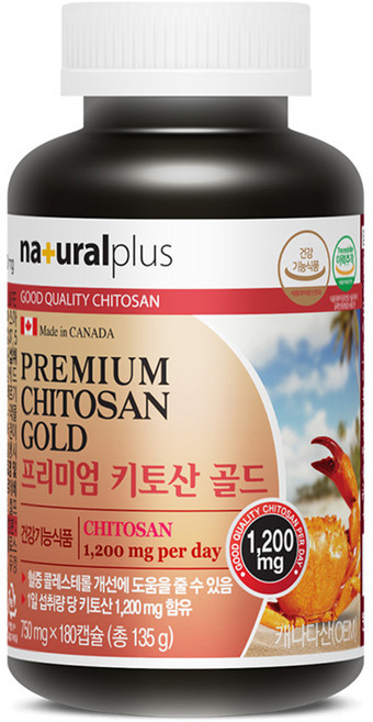 내츄럴플러스 프리미엄 키토산 골드, 180정, 1개