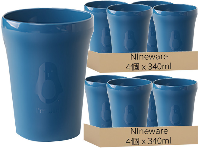 Nineware Friends系列 派對杯 藍色, 340ml, 1個, 8個