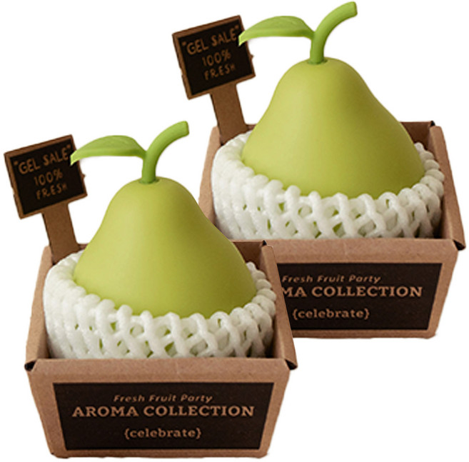 MYUMYUMYU 沐慕家居 水果造型室內香氛膏, 梨子, 2個, 160g