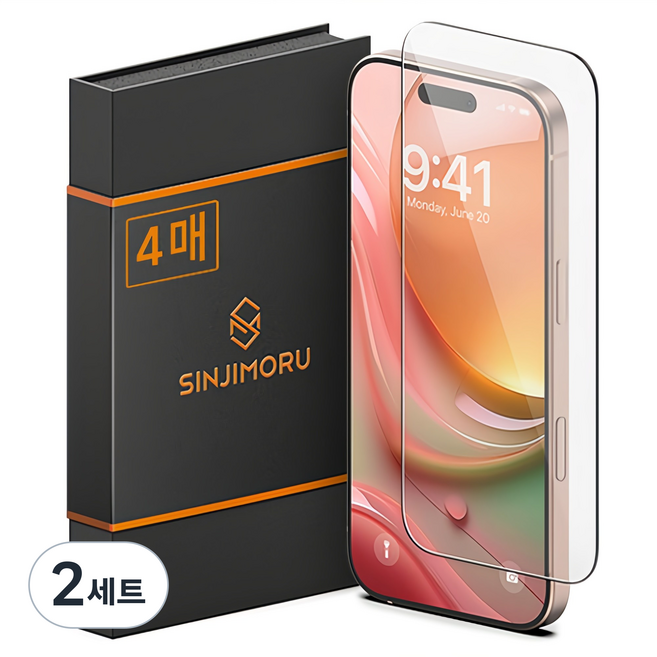 신지모루 신지글래스 2.5D 강화유리 휴대폰 액정보호필름 4p, 2세트