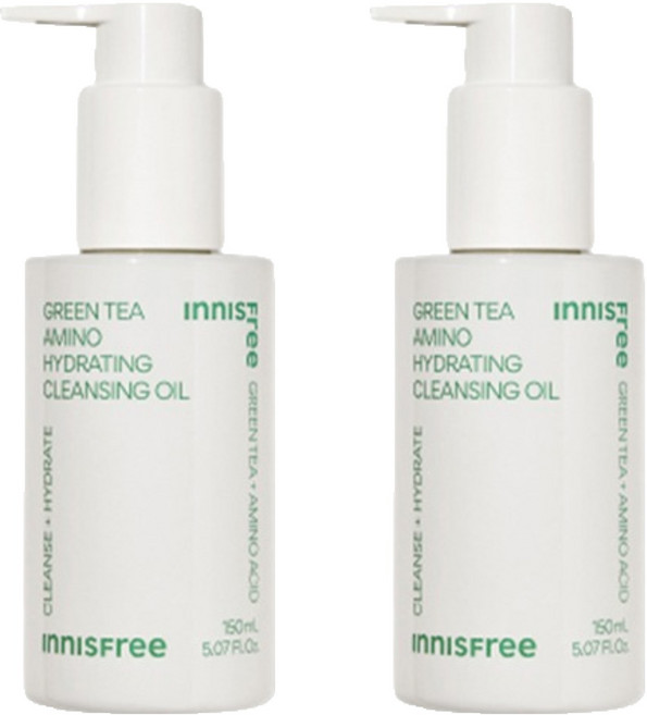이니스프리 그린티 수분 아미노 클렌징 오일, 150ml, 2개