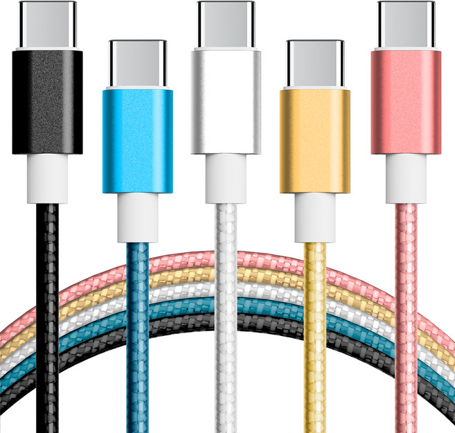 구스페리 C타입 to USB 고속충전 케이블, 2m, 혼합색상, 5개