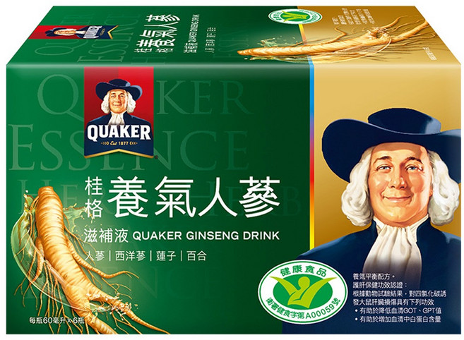 QUAKER 桂格 養氣人蔘滋補液 6瓶, 360ml, 1盒