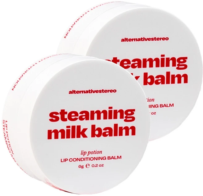 얼터너티브스테레오 립포션 스티밍 밀크 밤, 무색, 6g, 2개 - 쿠팡