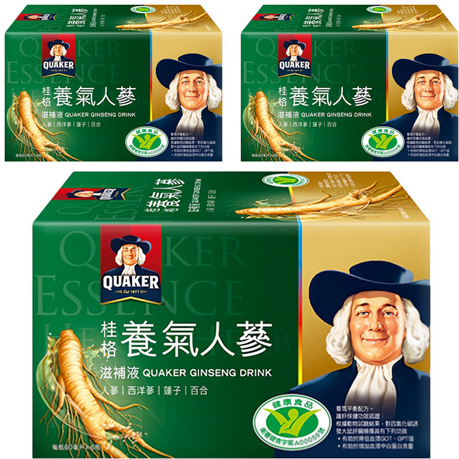 QUAKER 桂格 養氣人蔘滋補液 6瓶, 360ml, 3盒