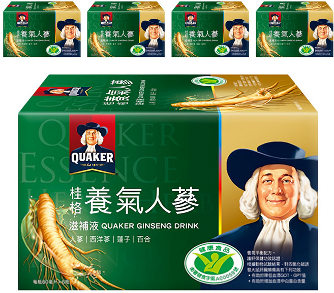 QUAKER 桂格 養氣人蔘滋補液 6瓶, 360ml, 5盒