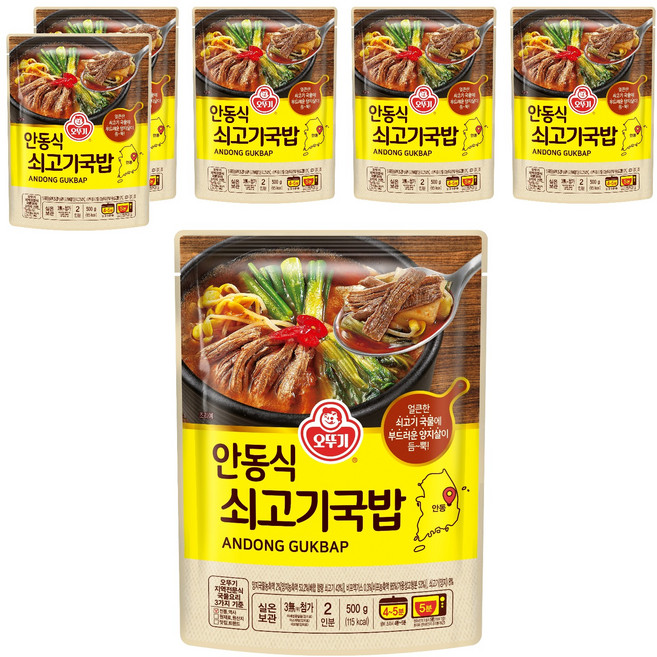 오뚜기 안동식 쇠고기국밥, 500g, 6개