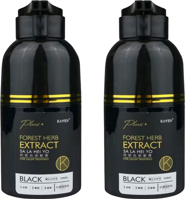 KA'FEN 卡氛 Plus+ 何首烏染髮膏, 曜石純粹黑, 2件
