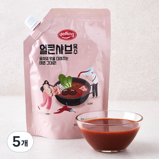 델링 얼큰 사브육수, 300g, 5개