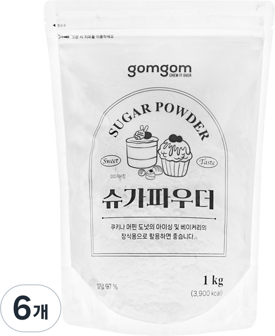 곰곰 슈가파우더, 1kg, 6개