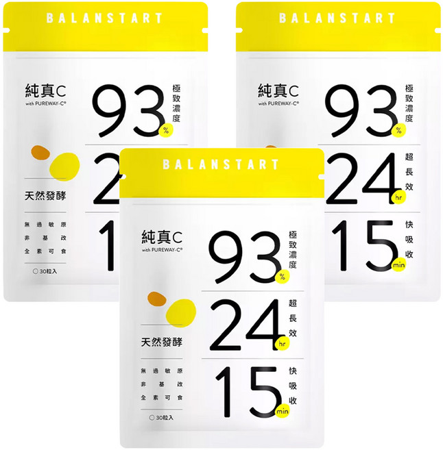 永豐 人可和 純真C膠囊 天然維他命C, 30顆, 18g, 3包