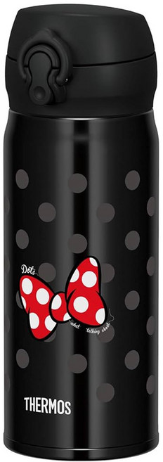 THERMOS 膳魔師 保溫瓶 JNL-403DS-R-BK 400ml, 米妮蝴蝶結 黑色, 1個