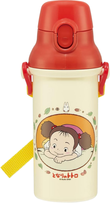 Skater 直飲水壺, 龍貓小梅 黃色 + 紅色, 480ml, 1個