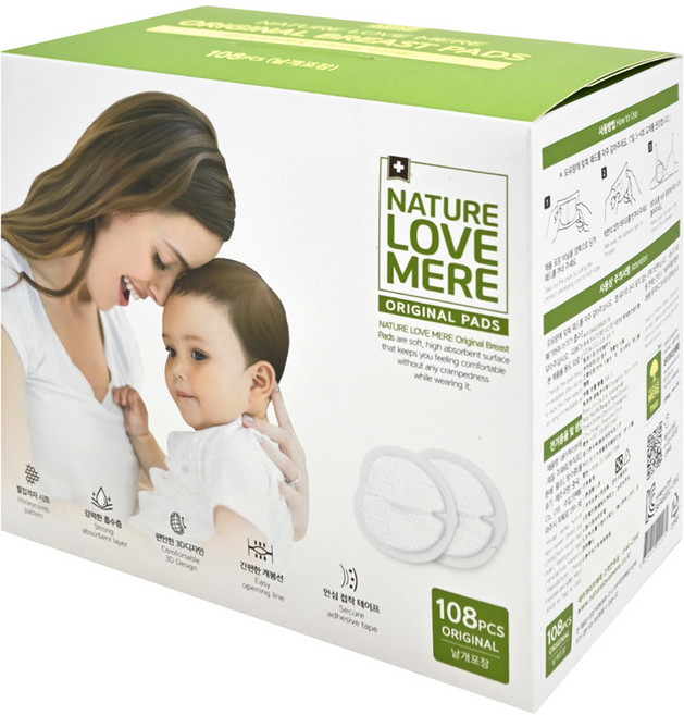 NATURE LOVE MERE 防溢乳墊, 108片, 1盒