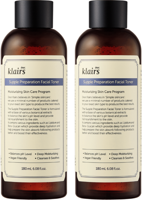 클레어스 서플 프레퍼레이션 페이셜 토너, 180ml, 2개
