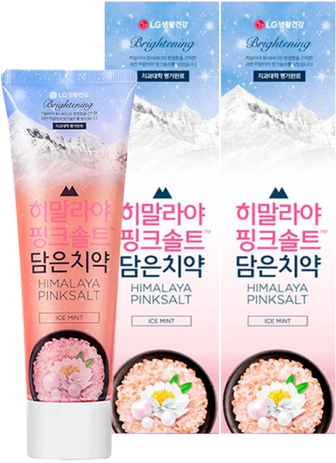 히말라야핑크솔트 담은치약 아이스민트 브라이트닝, 100g, 2개 - 쿠팡