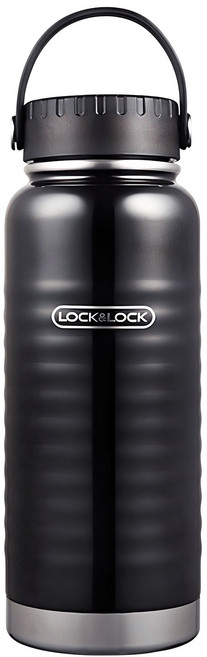 LocknLock 樂扣樂扣 Wave系列 手提式保溫瓶, 黑色, 900ml, 1個