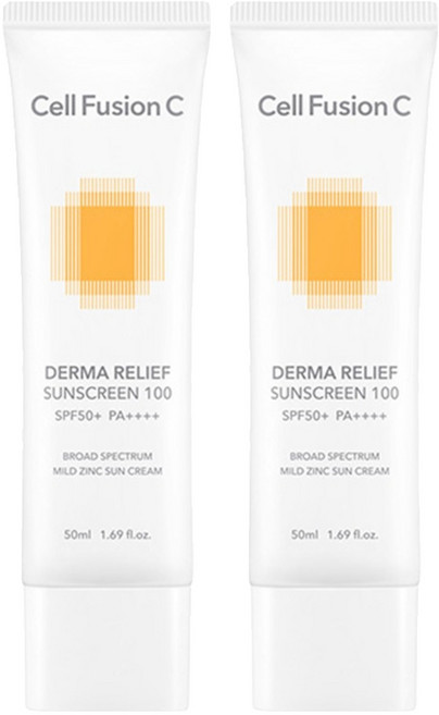 셀퓨전씨 더마 릴리프 썬스크린 100 SPF50+ PA++++, 50ml, 2개