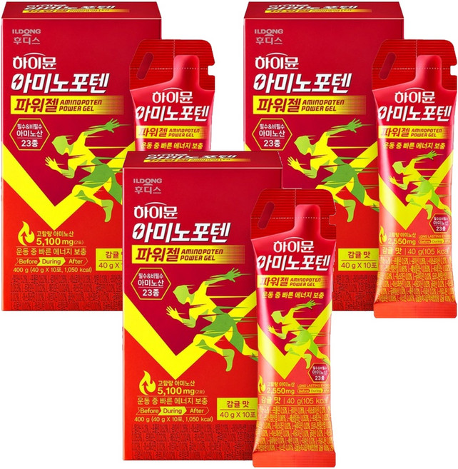 하이뮨 아미노포텐 파워젤 10p, 400g, 3개