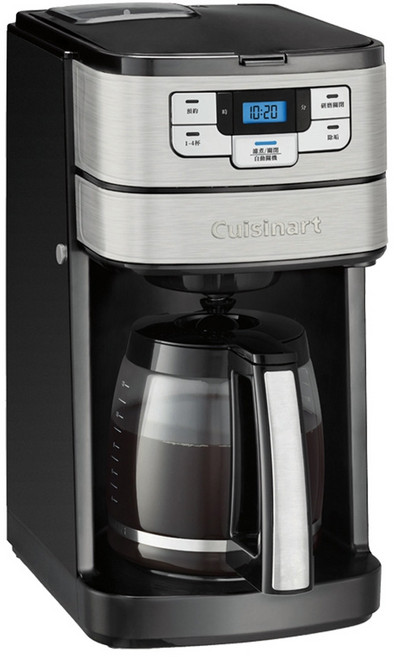 Cuisinart 美膳雅 12杯 美式 咖啡機 全自動 刀片式磨盤 花灑式沖煮 預約沖煮功能 自動清洗 黑色 DGB-400TW
