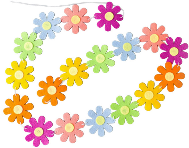 派對秀 雛菊花朵派對掛旗 (粉彩混色), 粉彩混合, 1個