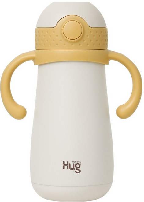 마더케이 허그 스테인리스 빨대컵, 350ml, 1개, 머스터드