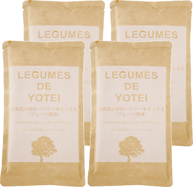 LEGUMES DE YOTEI 100%北海道 小麥鬆餅粉 天然原味, 180g, 4包