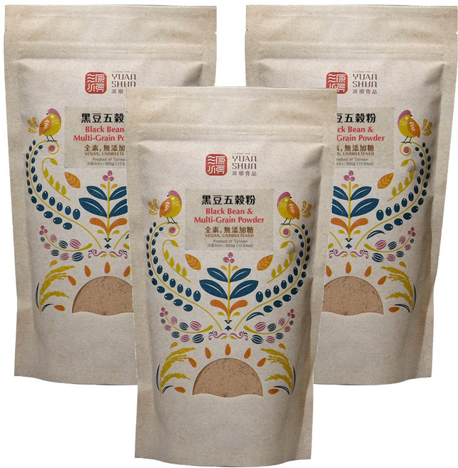 源順食品 黑豆五穀粉, 500g, 3包