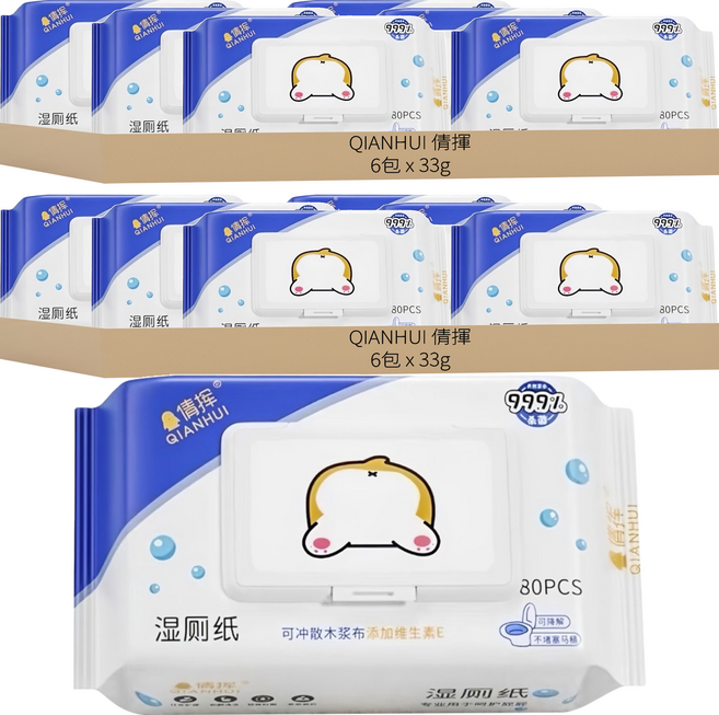 QIANHUI 倩揮 濕廁紙, 33g, 1入, 12包