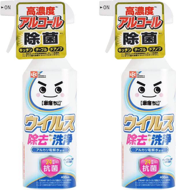 LEC 激落新型抗菌洗淨電解水, 2個, 400ml