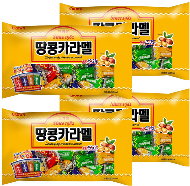 크라운 땅콩카라멜, 720g, 4개