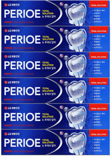 페리오 뉴 후레쉬 알파 치약, 170g, 6개