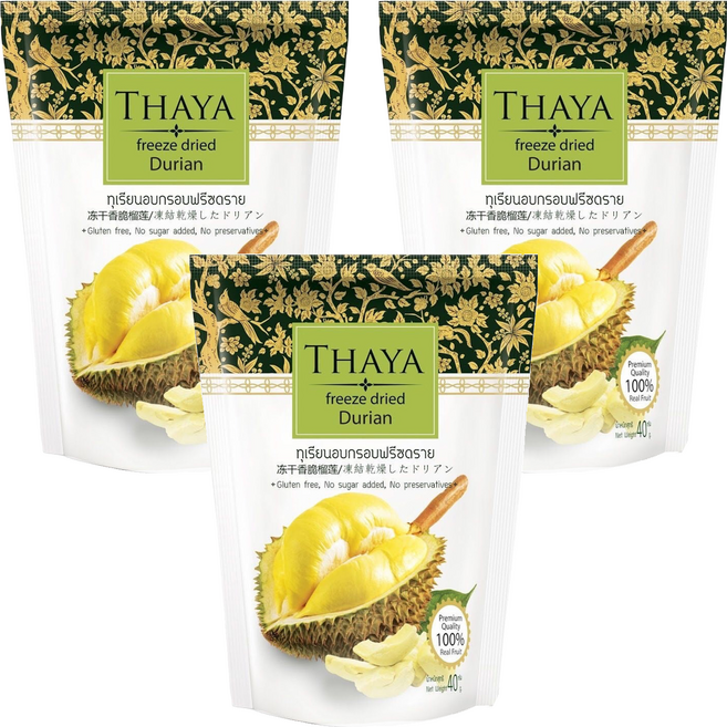 THAYA 榴槤乾, 40g, 3包