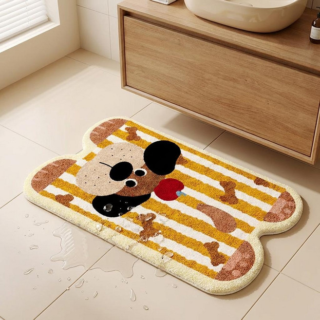 인아트 귀여운 동물 발매트, 줄무늬 도그