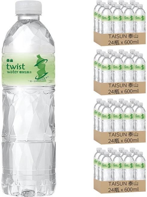 TAISUN 泰山 twist water 環保包裝水, 600ml, 96瓶