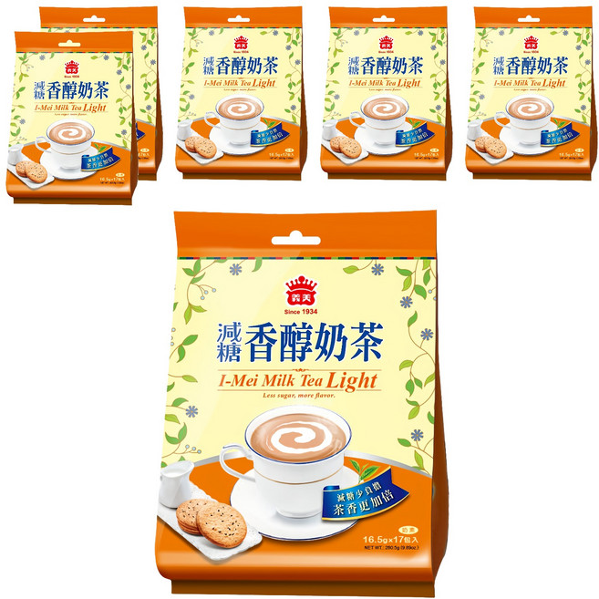 義美 減糖香醇奶茶, 16.5g, 17包, 6袋