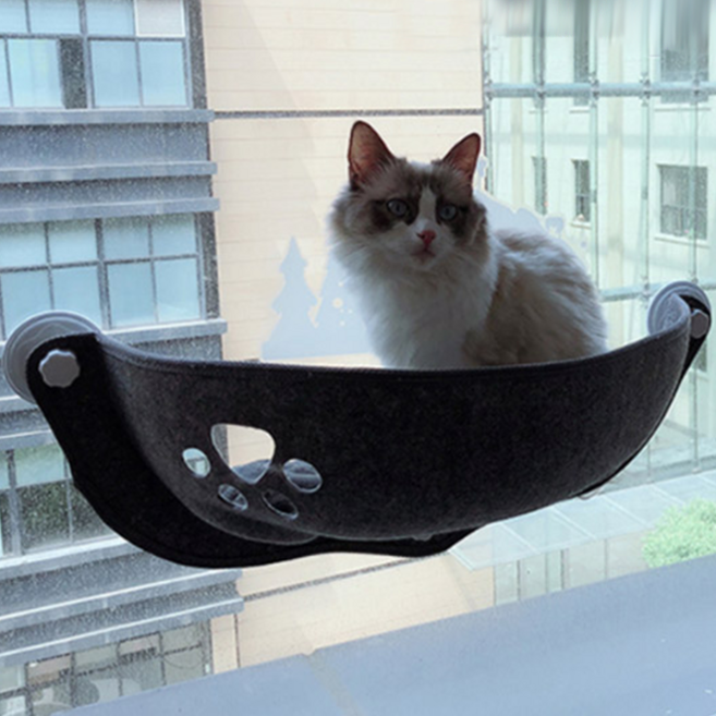 GUNU 고양이 초승달 흡착식 바스켓 해먹 1p, 그레이, 1개