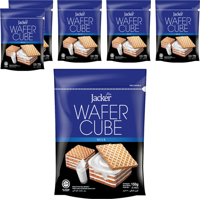 Jacker 傑克牛奶方形威化酥, 150g, 6包