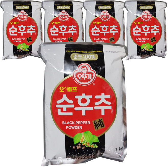 오뚜기 오쉐프 순후추, 1kg, 5개