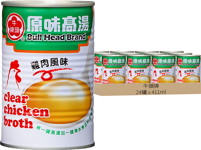 牛頭牌 原味高湯, 411ml, 24罐