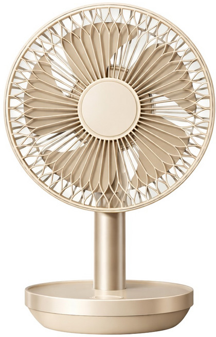 홈플래닛 LED 무드등 무선 탁상용 선풍기 사무실 캠핑용, 베이지, GXZ-F38A